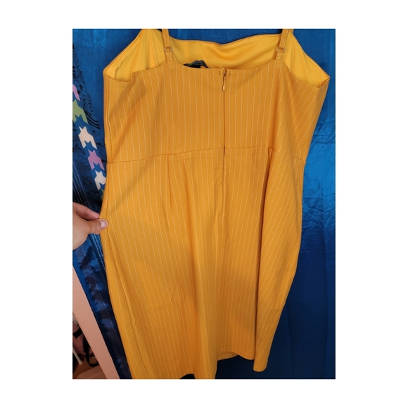 F21 Pin Stripe Yellow/Gold/cream Minidress 0X - Picture 5 of 6